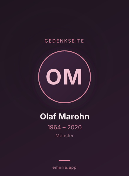 Gedenkportrait von Olaf Marohn