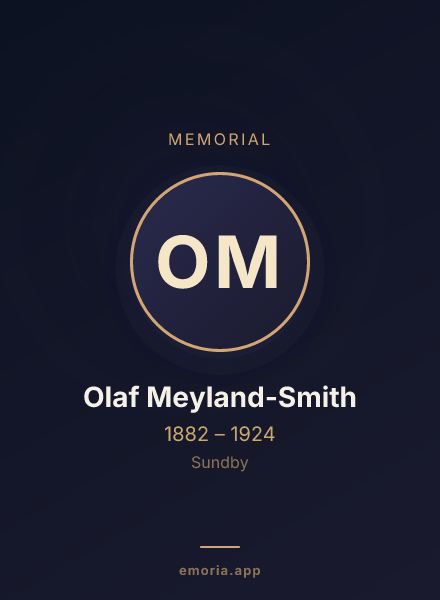 Memorial portrait of Olaf Meyland-Smith