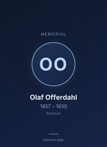 Memorial portrait of Olaf Offerdahl
