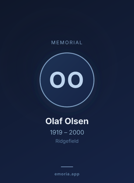 Memorial portrait of Olaf Olsen