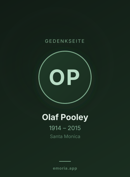 Gedenkportrait von Olaf Pooley