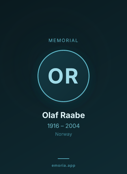 Memorial portrait of Olaf Raabe