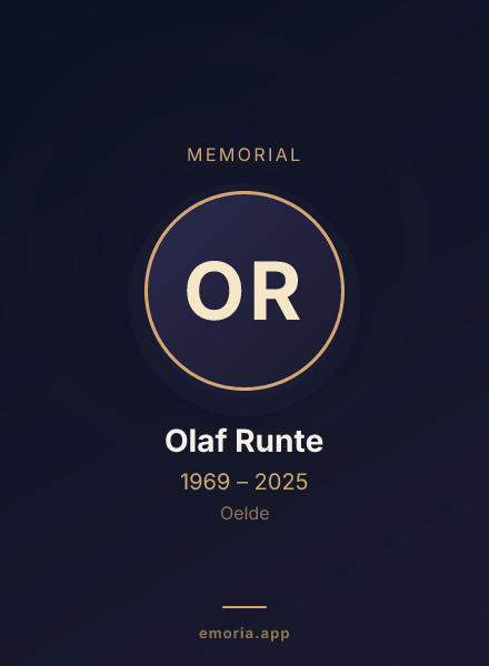 Memorial portrait of Olaf Runte