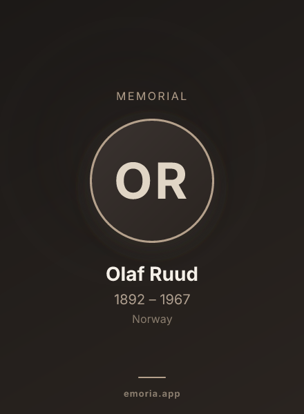 Memorial portrait of Olaf Ruud