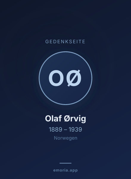 Gedenkportrait von Olaf Ørvig