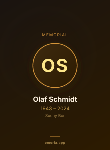 Memorial portrait of Olaf Schmidt