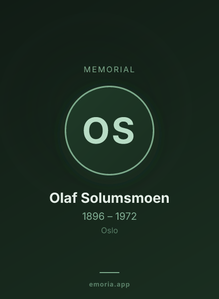 Memorial portrait of Olaf Solumsmoen