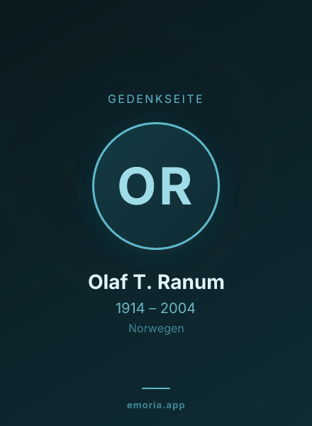 Gedenkportrait von Olaf T. Ranum