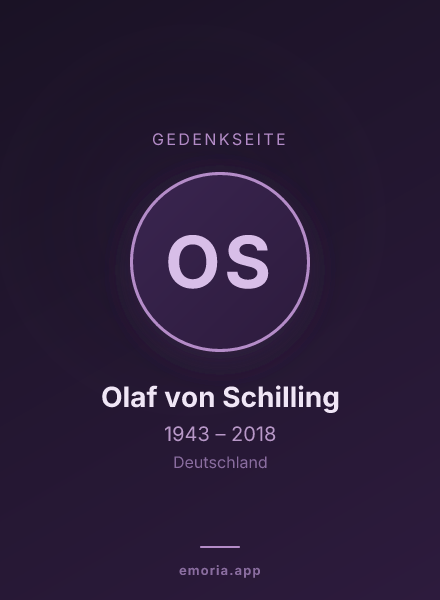 Gedenkportrait von Olaf von Schilling