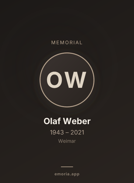 Memorial portrait of Olaf Weber