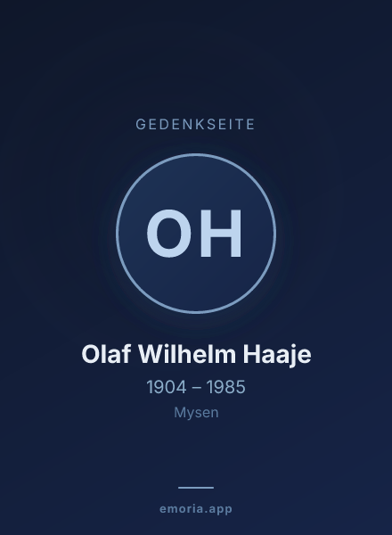 Gedenkportrait von Olaf Wilhelm Haaje