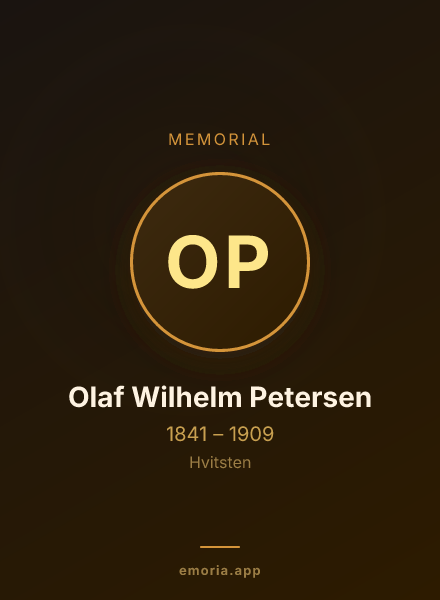 Memorial portrait of Olaf Wilhelm Petersen