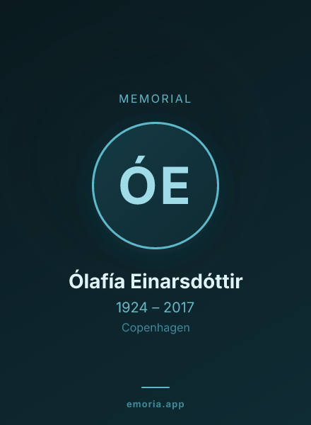 Memorial portrait of Ólafía Einarsdóttir