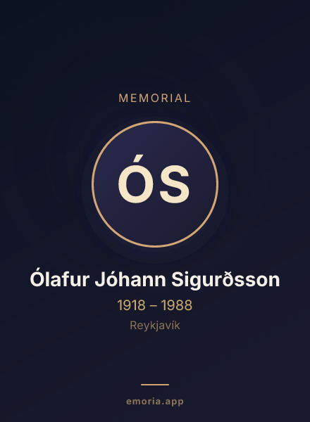Memorial portrait of Ólafur Jóhann Sigurðsson