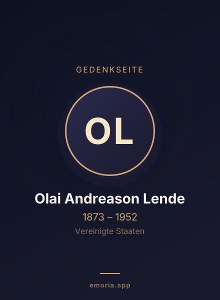 Gedenkportrait von Olai Andreason Lende