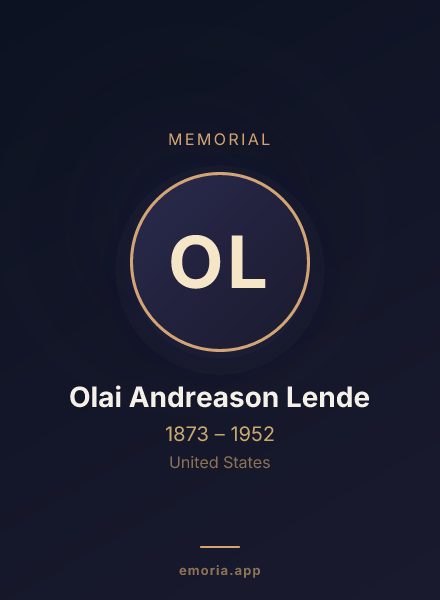 Memorial portrait of Olai Andreason Lende