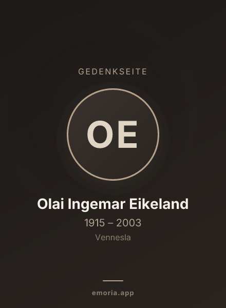 Gedenkportrait von Olai Ingemar Eikeland