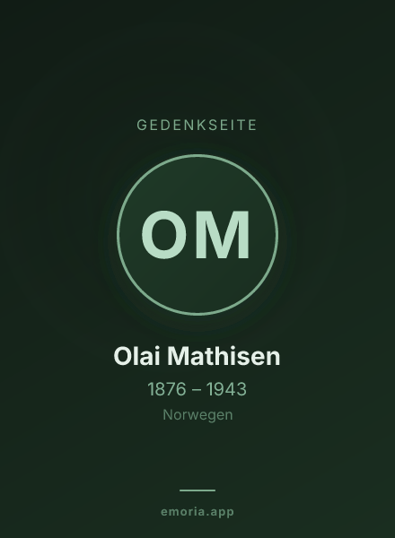 Gedenkportrait von Olai Mathisen
