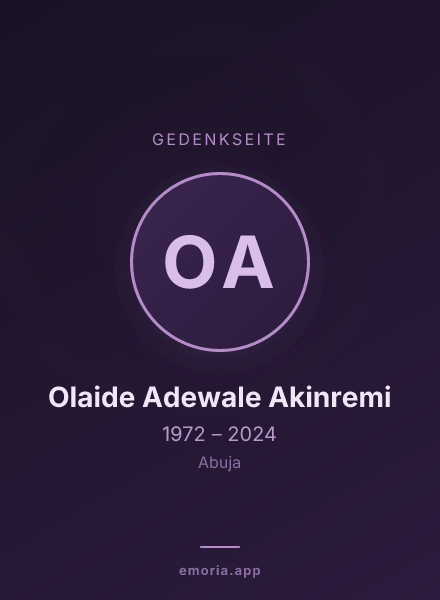 Gedenkportrait von Olaide Adewale Akinremi