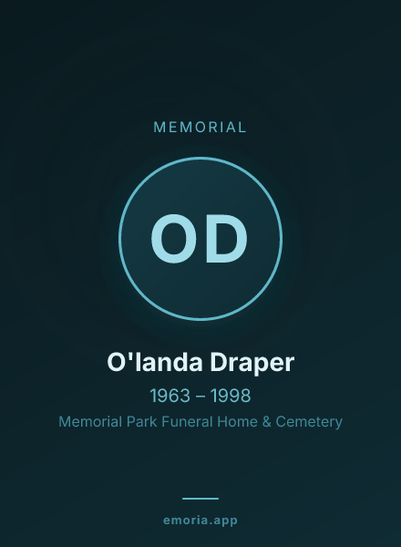 Memorial portrait of O'landa Draper