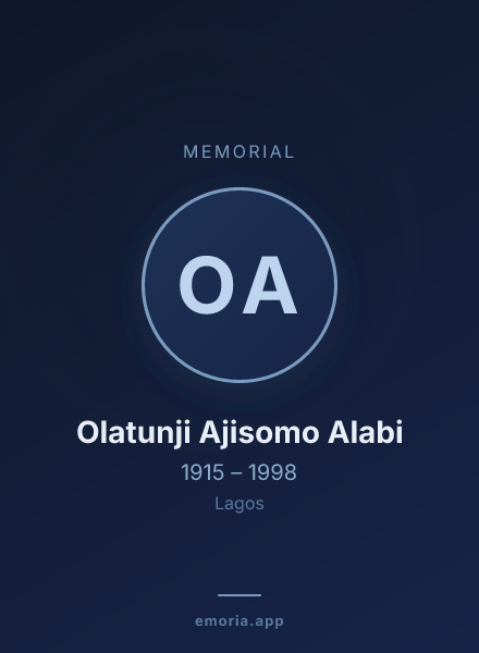 Memorial portrait of Olatunji Ajisomo Alabi