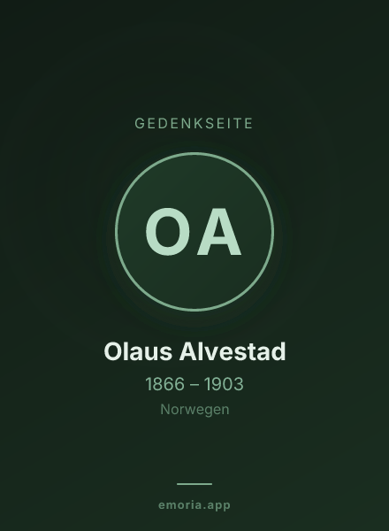 Gedenkportrait von Olaus Alvestad
