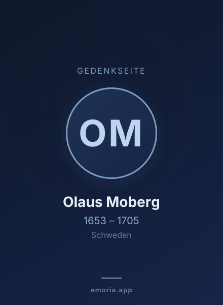 Gedenkportrait von Olaus Moberg