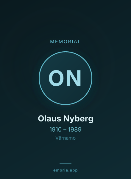 Memorial portrait of Olaus Nyberg