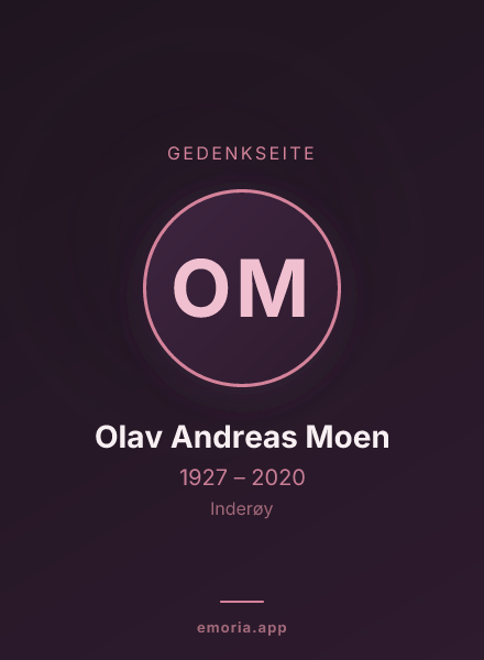 Gedenkportrait von Olav Andreas Moen