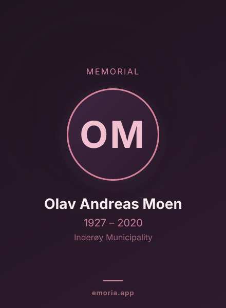 Memorial portrait of Olav Andreas Moen