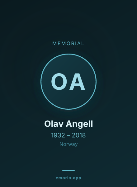 Memorial portrait of Olav Angell