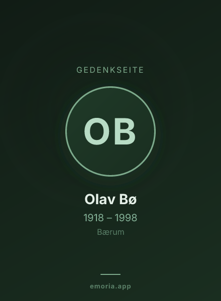Gedenkportrait von Olav Bø