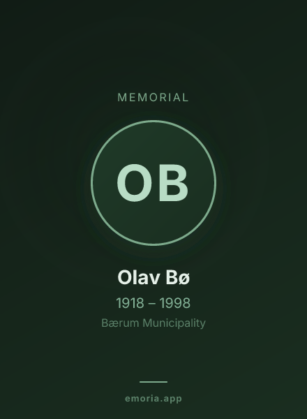 Memorial portrait of Olav Bø