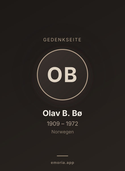 Gedenkportrait von Olav B. Bø