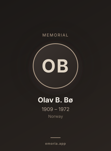 Memorial portrait of Olav B. Bø