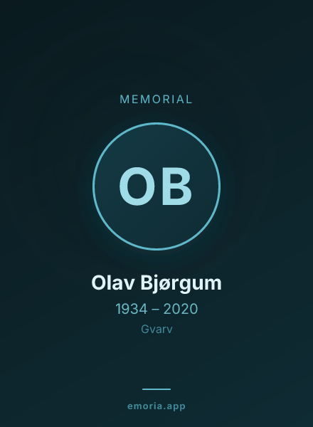 Memorial portrait of Olav Bjørgum