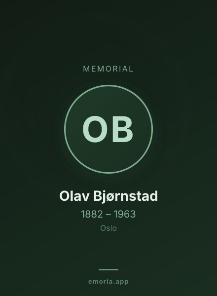 Memorial portrait of Olav Bjørnstad