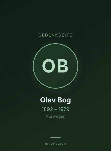 Gedenkportrait von Olav Bog