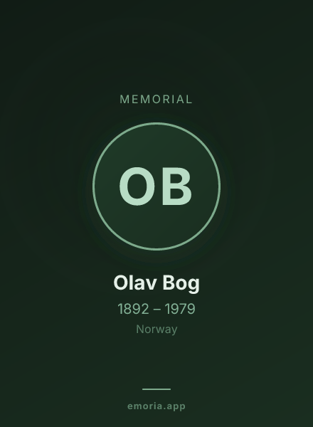 Memorial portrait of Olav Bog
