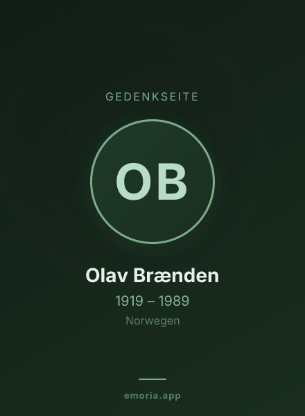 Gedenkportrait von Olav Brænden