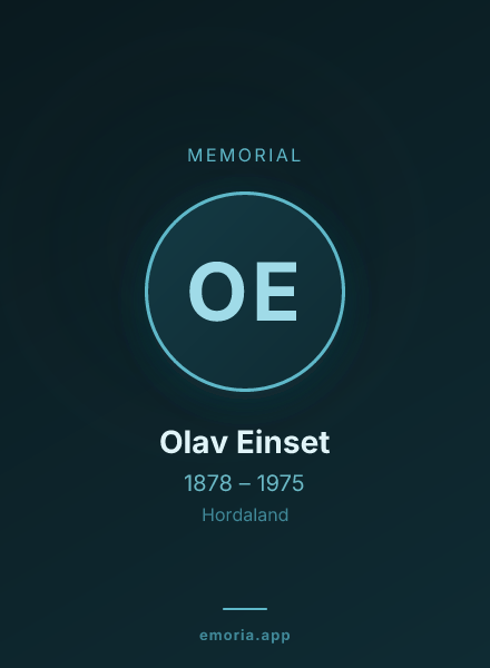 Memorial portrait of Olav Einset