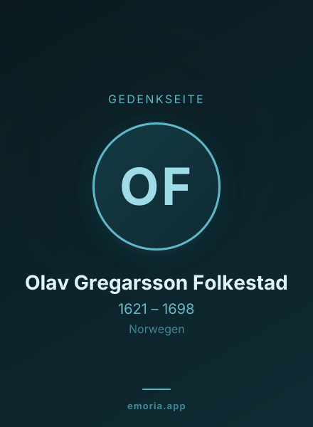 Gedenkportrait von Olav Gregarsson Folkestad