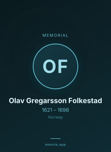 Memorial portrait of Olav Gregarsson Folkestad