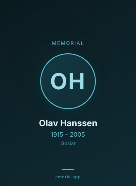 Memorial portrait of Olav Hanssen