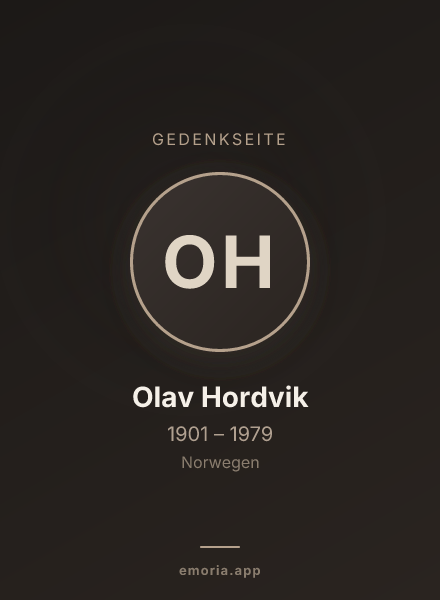 Gedenkportrait von Olav Hordvik
