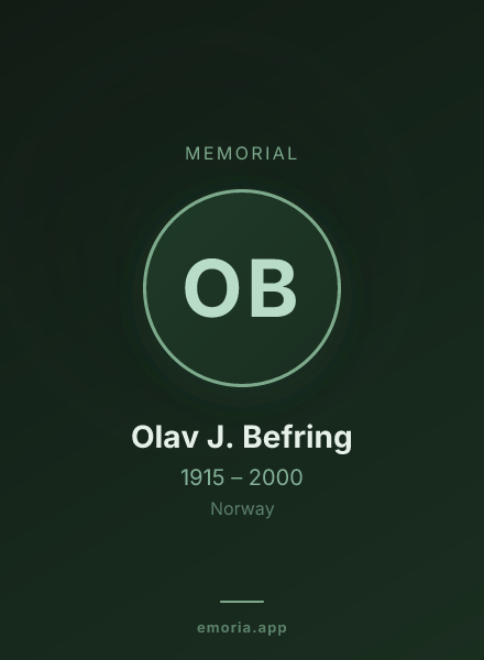 Memorial portrait of Olav J. Befring