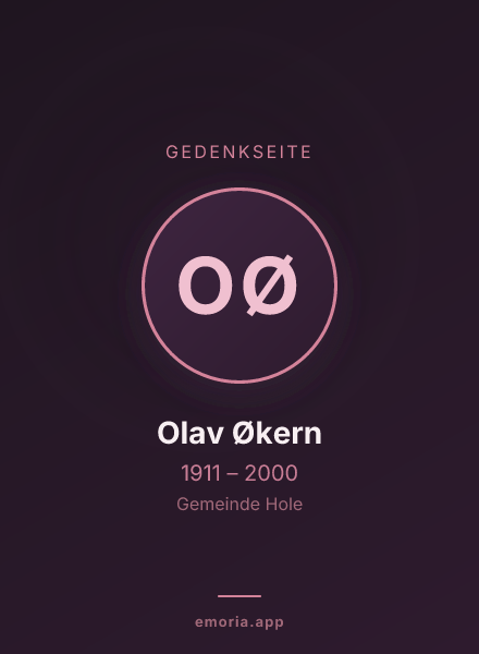 Gedenkportrait von Olav Økern