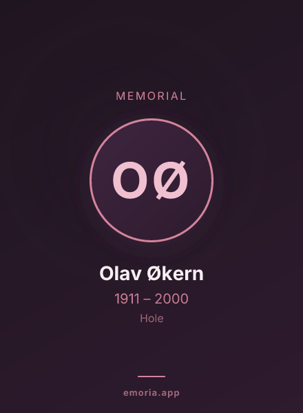 Memorial portrait of Olav Økern