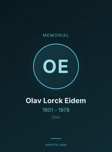 Memorial portrait of Olav Lorck Eidem