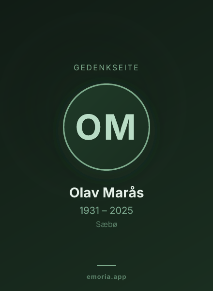 Gedenkportrait von Olav Marås
